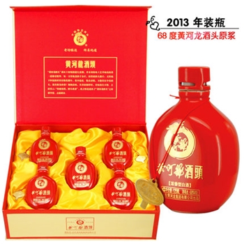 黄河龙2013年产68度酒头礼盒送礼礼品高度原酒年份白酒