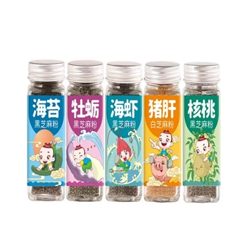 黑芝麻调味料牡蛎核桃猪肝粉搭配宝宝婴儿幼儿辅食添加海苔碎